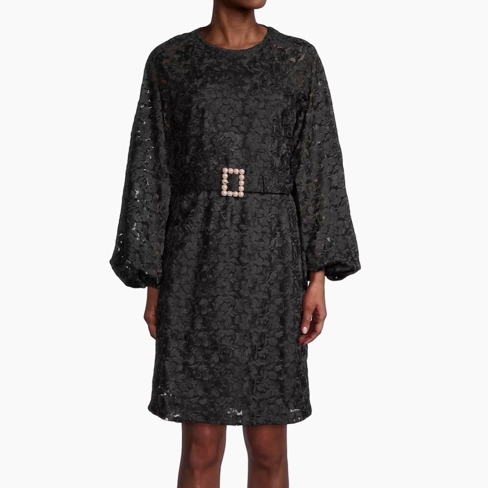 Rachel Parcell Black Puff Sleeve Floral Dress - Picture 6 of 6